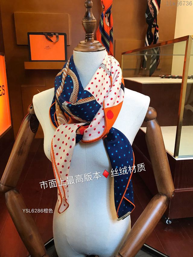 HERMES圍巾 最新款同步專櫃 愛馬仕真絲羊絨大方巾 經典百搭  llwj6736