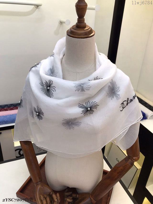 CHANEL圍巾 2019年最新火爆款 香奈兒真絲繡花長巾 CHANE女絲巾  llwj6784
