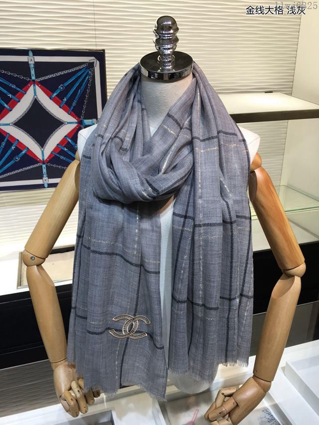 CHANEL圍巾 2019年最新火爆款 香奈兒工藝款金線大格羊絨女圍巾  llwj6825