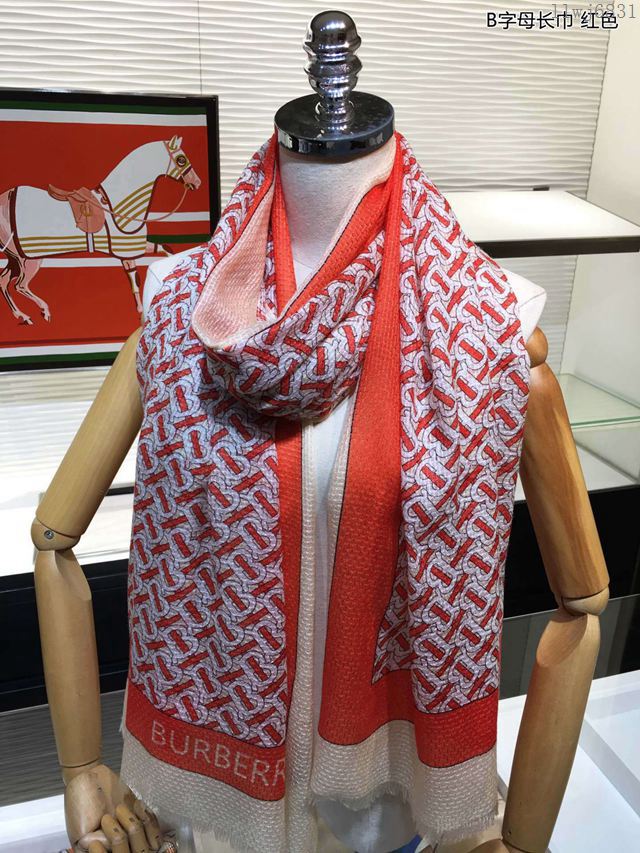 Burberry圍巾 巴寶莉2019最新B字母長巾 頂級純羊絨女圍巾  llwj6831
