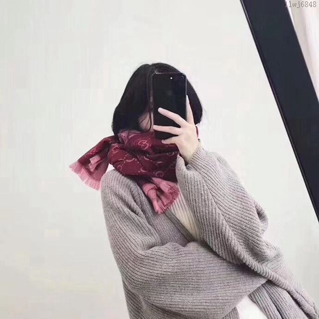 Gucci圍巾 古奇爆款雙G印花時尚圍巾 時尚美女必備款  llwj6848