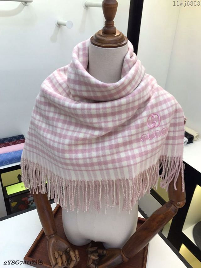 GUCCI圍巾 古馳2019新品羊毛刺繡圍巾 古奇新款logo刺繡女士圍巾  llwj6853