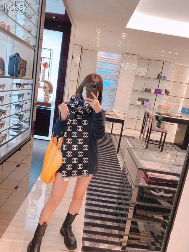 CHANEL專櫃新款女士圍巾 香奈兒2021水貂絨款圍巾披肩  mmj1260