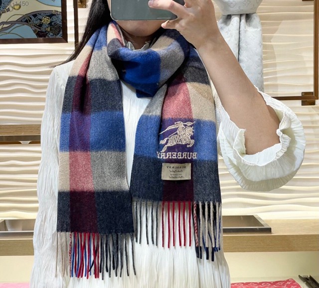 Burberry高品質進口羊絨圍巾 巴寶莉2021專櫃最新男士女士情侶羊絨圍巾  mmj1450