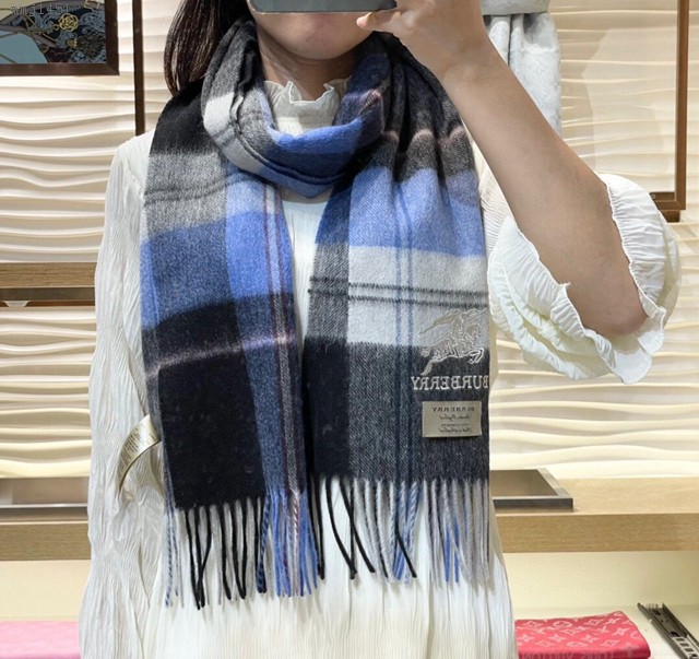 Burberry高品質進口羊絨圍巾 巴寶莉2021專櫃最新男士女士情侶羊絨圍巾  mmj1451