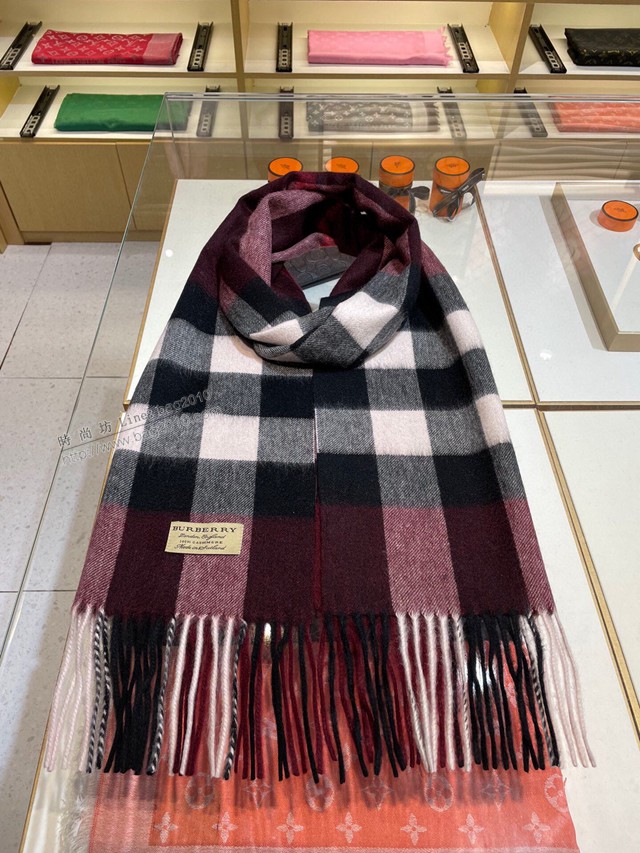 Burberry經典格紋羊絨圍巾 巴寶莉2021新款情侶款圍巾  mmj1457