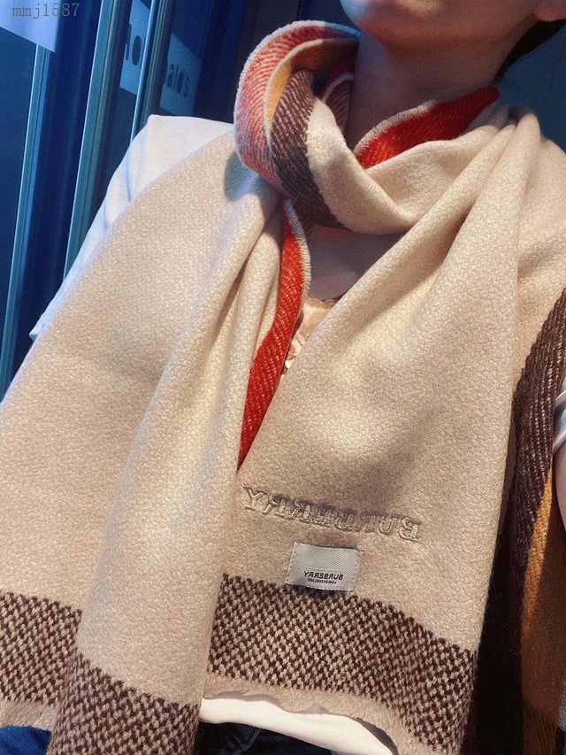 Burberry秋冬新款織格圍巾 巴寶莉2021新款女士羊絨圍巾  mmj1587