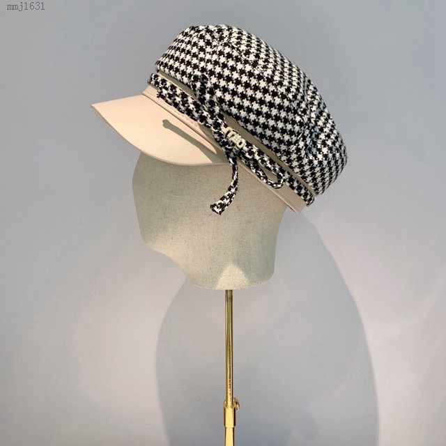 miumiu2021秋冬千鳥格軍帽 miumiu新款鴨舌帽  mmj1631