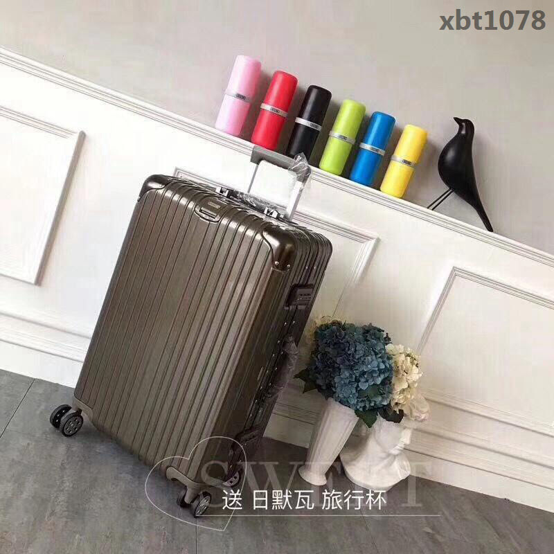 RIMOWA日默瓦 經典款拉杆箱 pc配鋁鎂合金邊框 代工廠生產 靜音萬向輪 無極拉杆拉箱  xbt1078