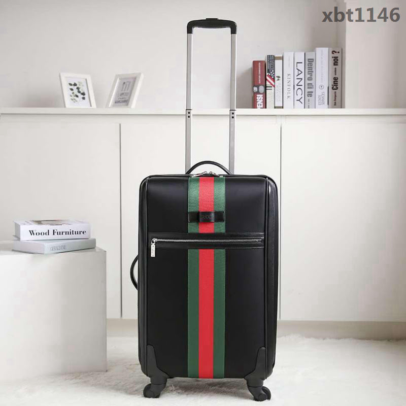 GUCCI古馳 16寸航空登機箱 義大利進口降落傘布 古馳經典編織紅綠帶 超順滑萬向輪拉杆箱  xbt1146