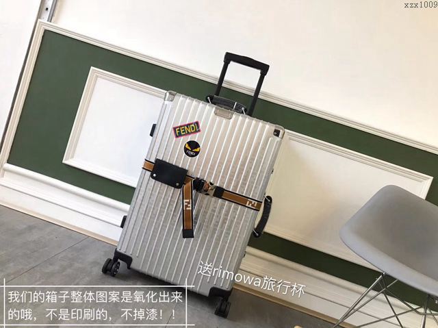 Rimowa拉杆箱 66627 Fendi x rimowa 全鋁鎂合金 日默瓦拉箱 馮彥霖同款旅行箱xzx1009
