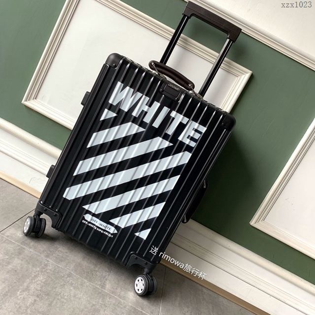 Rimowa拉杆箱 90021 off-white聯名 減速帶＋箭頭圖案 日默瓦拉箱 行李箱xzx1023