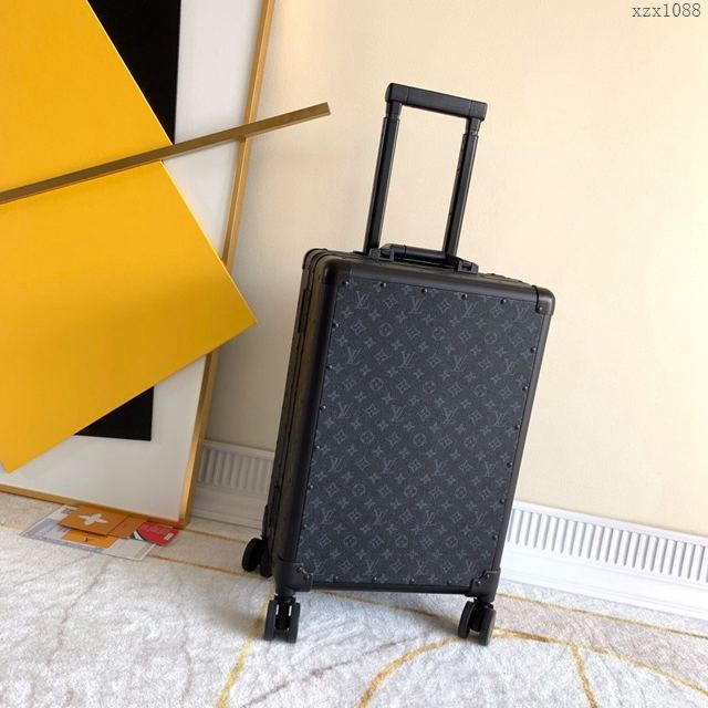 LV驢牌行李箱 90045 復古形拉箱 LV拉杆箱 經典花料配鋁框登機箱xzx1088