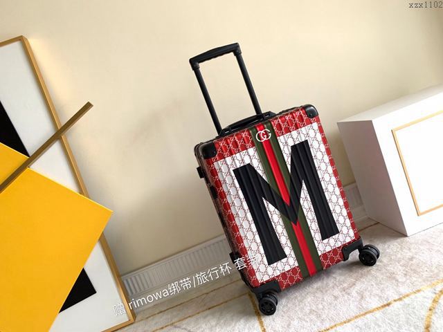 Rimowa拉杆箱 66661 Rimowa X Gucci聯名 日默瓦拉箱 行李箱 大M鋁鎂合金拉杆箱xzx1102