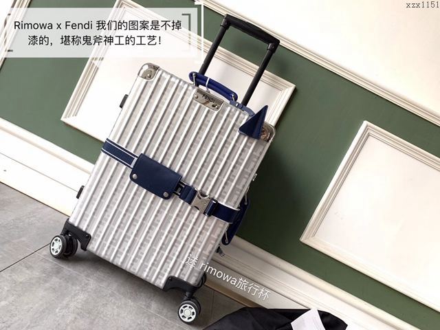 Rimowa拉杆箱 66637 Fend i x rimowa聯名 滿箱雙F圖案 全鋁鎂合金 日默瓦行李箱 Fend拉箱xzx1151