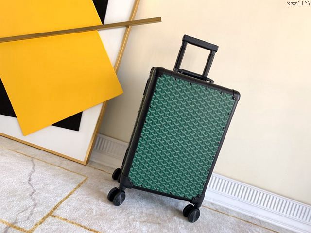 Goyard行李箱 90048 戈雅拉杆箱 標誌性印花圖案配鋁框 復古形的拉箱xzx1167