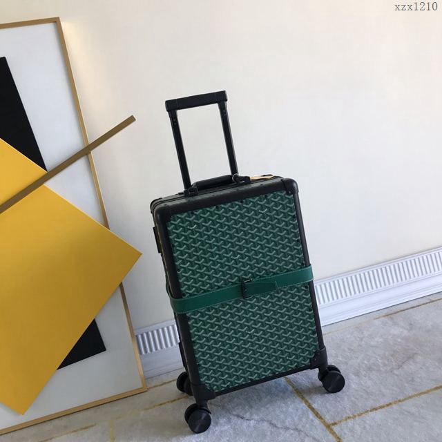 Goyard行李箱 90048 戈雅拉杆箱 標誌性的印花圖案配鋁框 復古形拉箱 20寸登機箱xzx1210