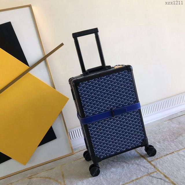 Goyard行李箱 90048 戈雅拉杆箱 標誌性的印花圖案配鋁框 復古形拉箱 20寸登機箱xzx1211