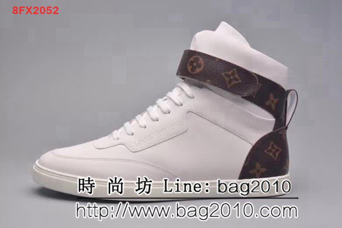 路易威登LV 高端狠貨 原版絲綢皮時尚休閒運動高幫男鞋 8FX2052