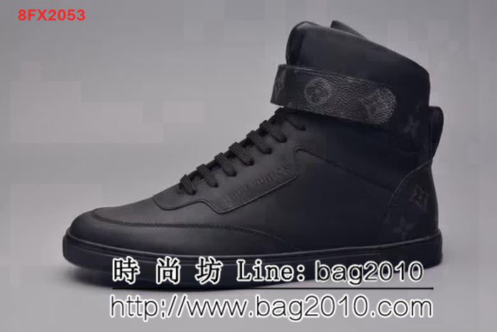 路易威登LV 高端狠貨 原版絲綢皮時尚休閒運動高幫男鞋 8FX2053