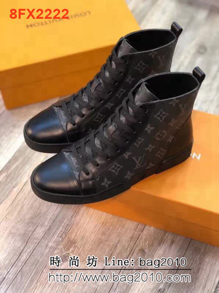 路易威登LV 專櫃新款原版牛皮配老花高幫男士休閒鞋 8FX2222