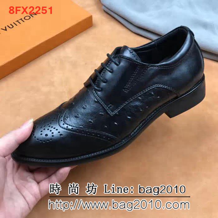 路易威登LV 新款來襲 擦色牛皮正裝男士皮鞋 8FX2251