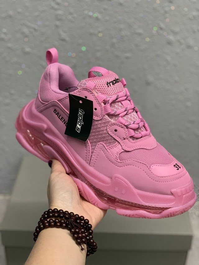 Balenciaga經典款男女鞋 巴黎世家頂級版本Triple S厚底氣墊大底LOGO老爹鞋 Balenciaga情侶款老爹鞋  hdbl1272