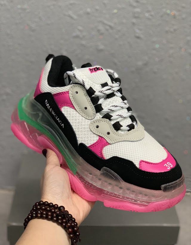 Balenciaga經典款男女鞋 巴黎世家頂級版本Triple S厚底氣墊大底LOGO老爹鞋 Balenciaga情侶款老爹鞋  hdbl1273