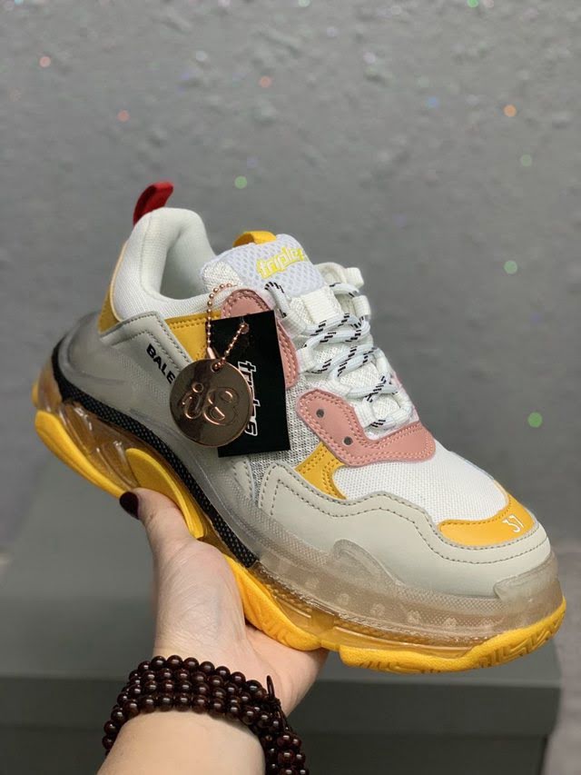 Balenciaga經典款男女鞋 巴黎世家頂級版本Triple S厚底氣墊大底LOGO老爹鞋 Balenciaga情侶款老爹鞋  hdbl1274