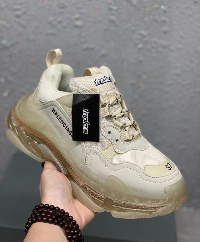 Balenciaga經典款男女鞋 巴黎世家頂級版本Triple S厚底氣墊大底LOGO老爹鞋 Balenciaga情侶款老爹鞋  hdbl1277