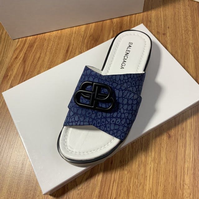 Balenciaga經典款男鞋 巴黎世家頂級版本男士夏季牛皮鞋面涼拖  hdbl1281