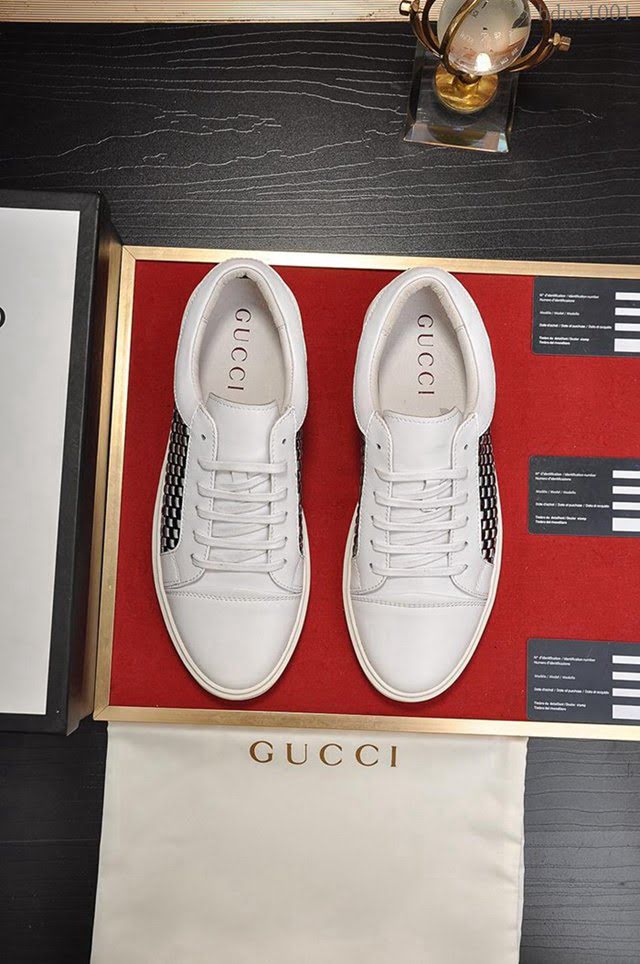 GUCCI男鞋 古馳男士經典休閒鞋 Gucci小白鞋 原單品質 古奇男士板鞋  hdnx1001