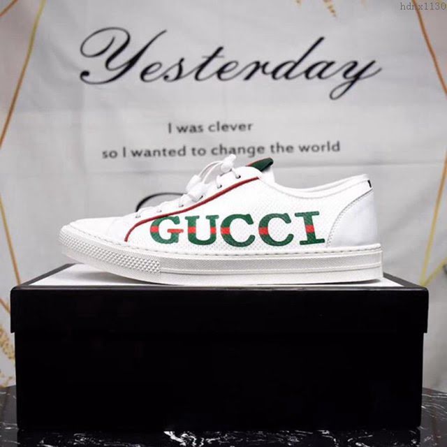 GUCCI男鞋 男鞋高端品牌 古馳新款男鞋 Gucci男士休閒板鞋  hdnx1130