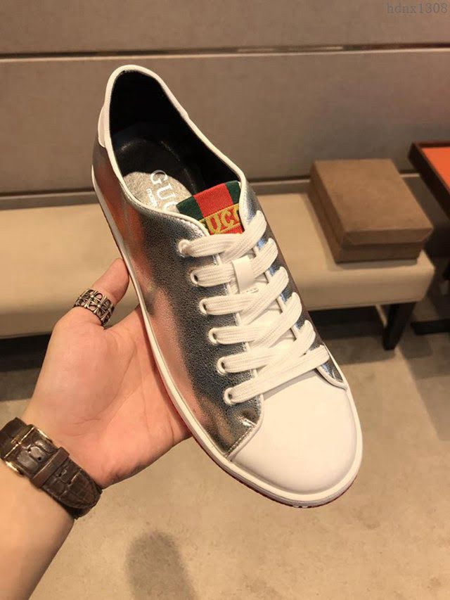GUCCI男鞋 頂級代購男士2019HK專櫃同步 古馳男休閒板鞋 高品質 Gucci系帶男鞋  hdnx1308