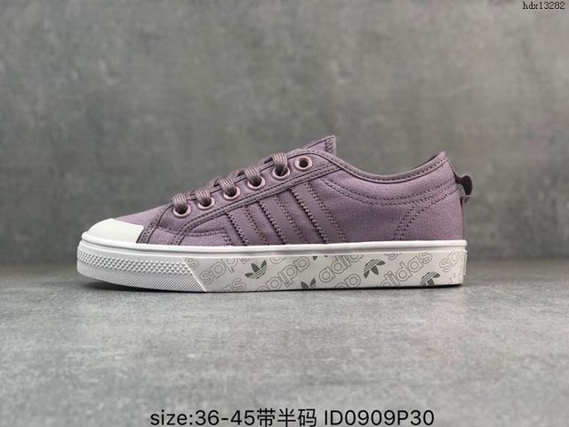 Adidas鞋 新品爆款 adidas三葉草專櫃正品 滿印logo鞋底 阿迪達斯帆布鞋 EE5614 男女同款  hdx13282