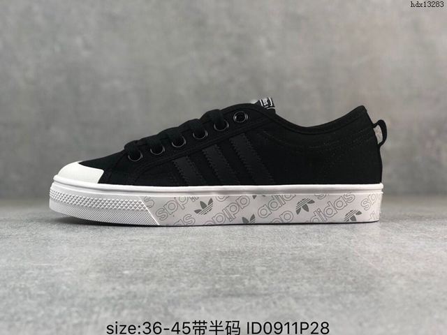 Adidas鞋 新品爆款 adidas三葉草專櫃正品 滿印logo鞋底 阿迪達斯帆布鞋 EE5614 男女同款  hdx13283