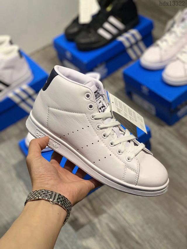 Adidas鞋 阿迪達斯新配色 德國進口納帕頭層皮 史密斯高邦白色鞋 男女同款  hdx13322