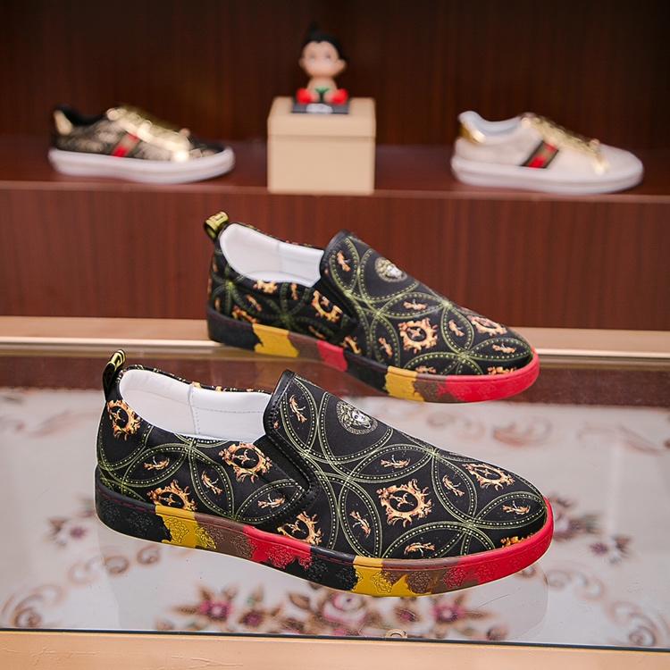 VERSACE男鞋 範思哲休閒男鞋 迷彩布 範思哲布鞋  jpx1536