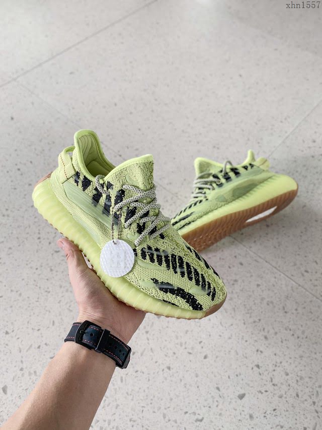 Adidas男女椰子鞋 阿迪達斯夜光椰子350 Adidas Yeezy Boost 350 v3水滴檸檬黃  xhn1557