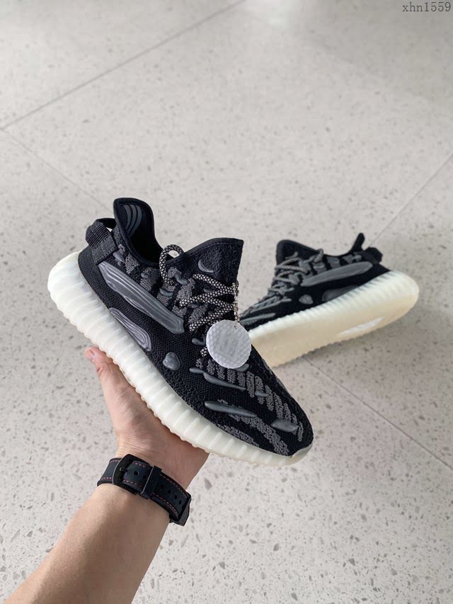 Adidas男女椰子鞋 阿迪達斯夜光椰子350 Adidas Yeezy Boost 350 v3水滴黑白  xhn1559