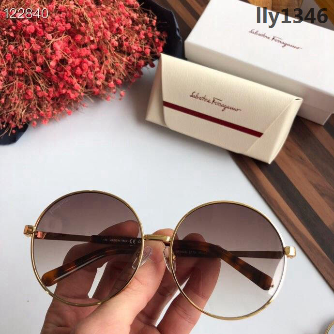 Ferragamo菲拉格慕 新款墨鏡 復古圓框 輕便百搭 女款太陽鏡 SF164SIZE   lly1346
