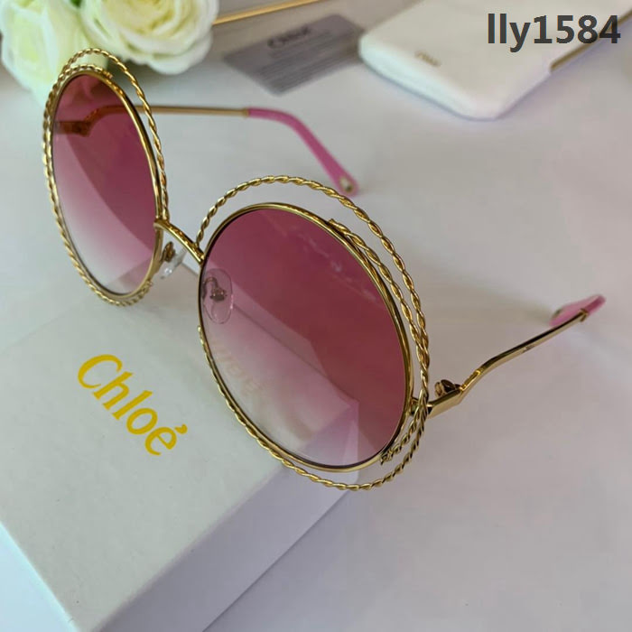 CHLOE克洛伊 麻花款CE114ST 明星網紅同款 潮流復古超大圓框太陽鏡 夾膠框款鏈條精緻  lly1584
