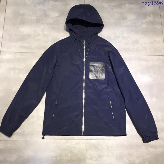 Loewe外套 19春夏新款夾克 羅意威拉鏈藍色連帽衣  tzy1596