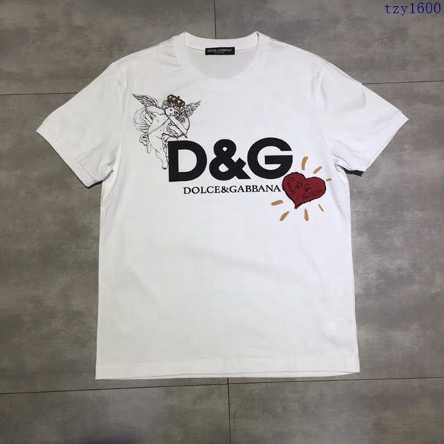 Dolce Gabbana白色短袖 2019新款 DG男T恤  tzy1600