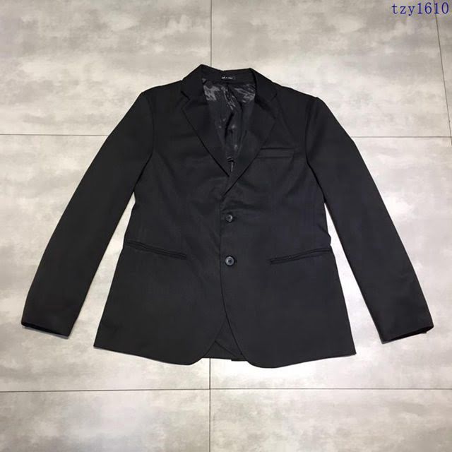 Armani男裝 19春夏新款西裝 阿瑪尼黑色男外套  tzy1610