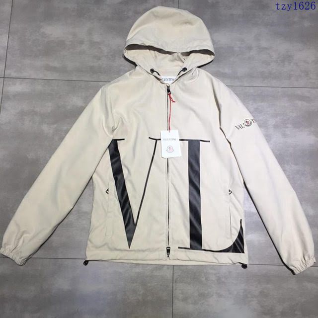 Valentino外套 moncler X Valentino新款 華倫天奴連帽外套 白色拉鏈外套  tzy1626