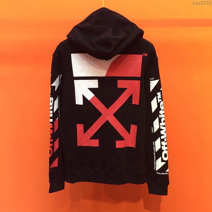 OffWhite男裝 19-20FW新款 最高品質 off連帽衛衣 off黑色套頭男衛衣 男士秋季新款單品  tzy2233