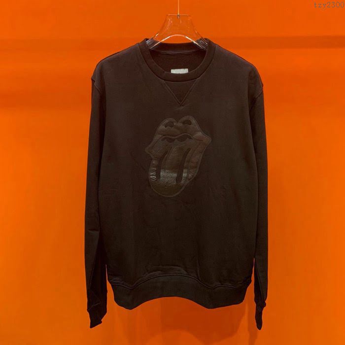 Moncler男裝 19-20FW新款衛衣 立體純羊皮貼布 盟可睞黑色圓領男休閒衣 男士秋季新款單品  tzy2300