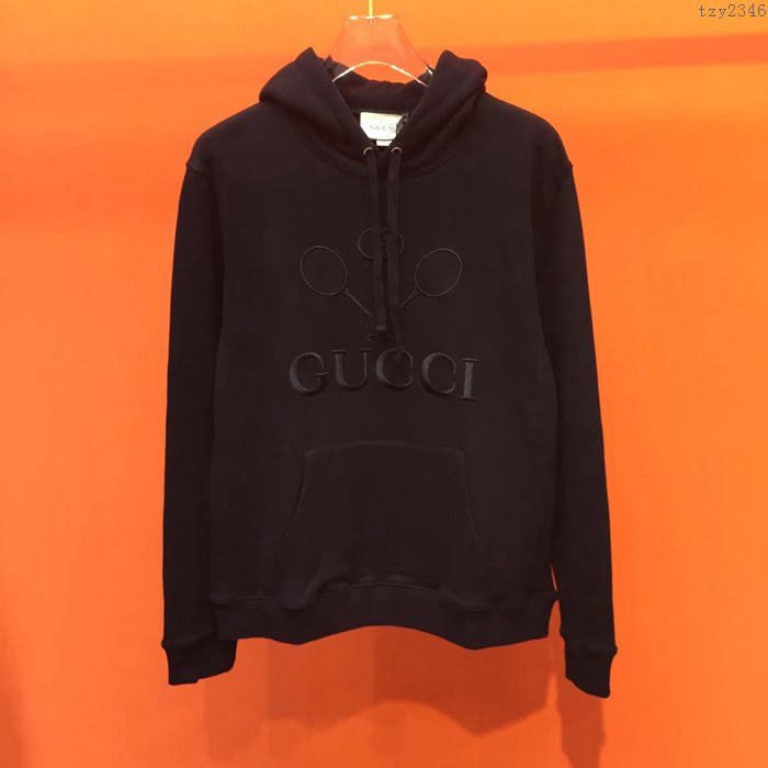Gucci男裝 19-20FW新款 古奇連帽衛衣 黑色男士套頭衛衣 男士秋季最新單品  tzy2346