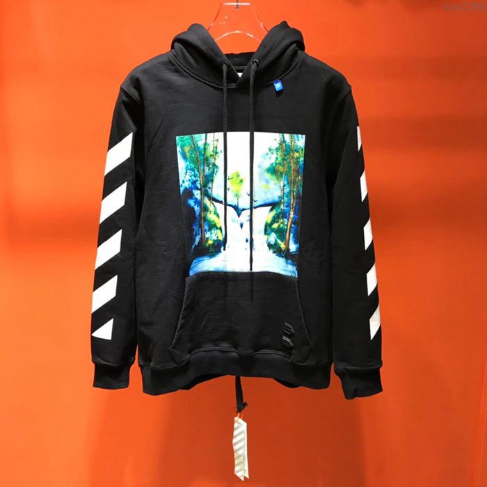 OffWhite男裝 19-20FW新款 最高品質 off男士連帽套頭黑色衛衣 男士秋季最新單品  tzy2365